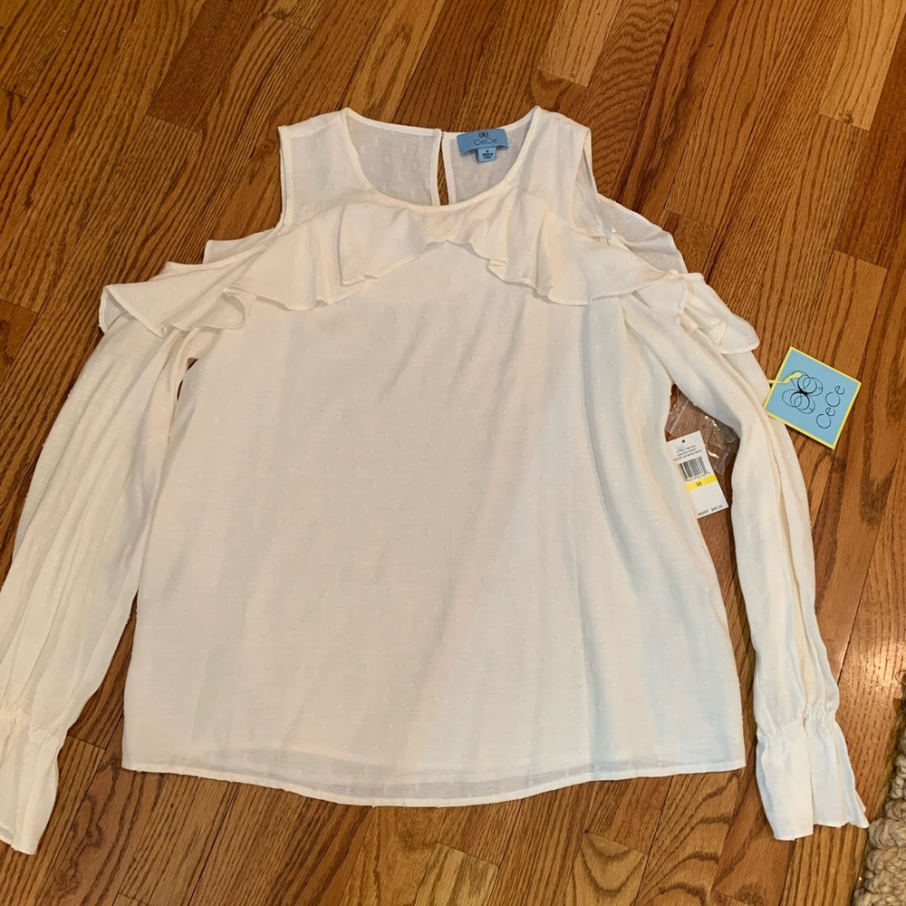 Brand new Cece Cold Shouldered Blouse. Size M